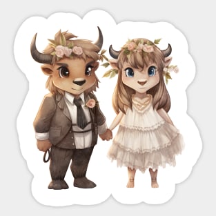 Wildebeest Couple Gets Married Sticker